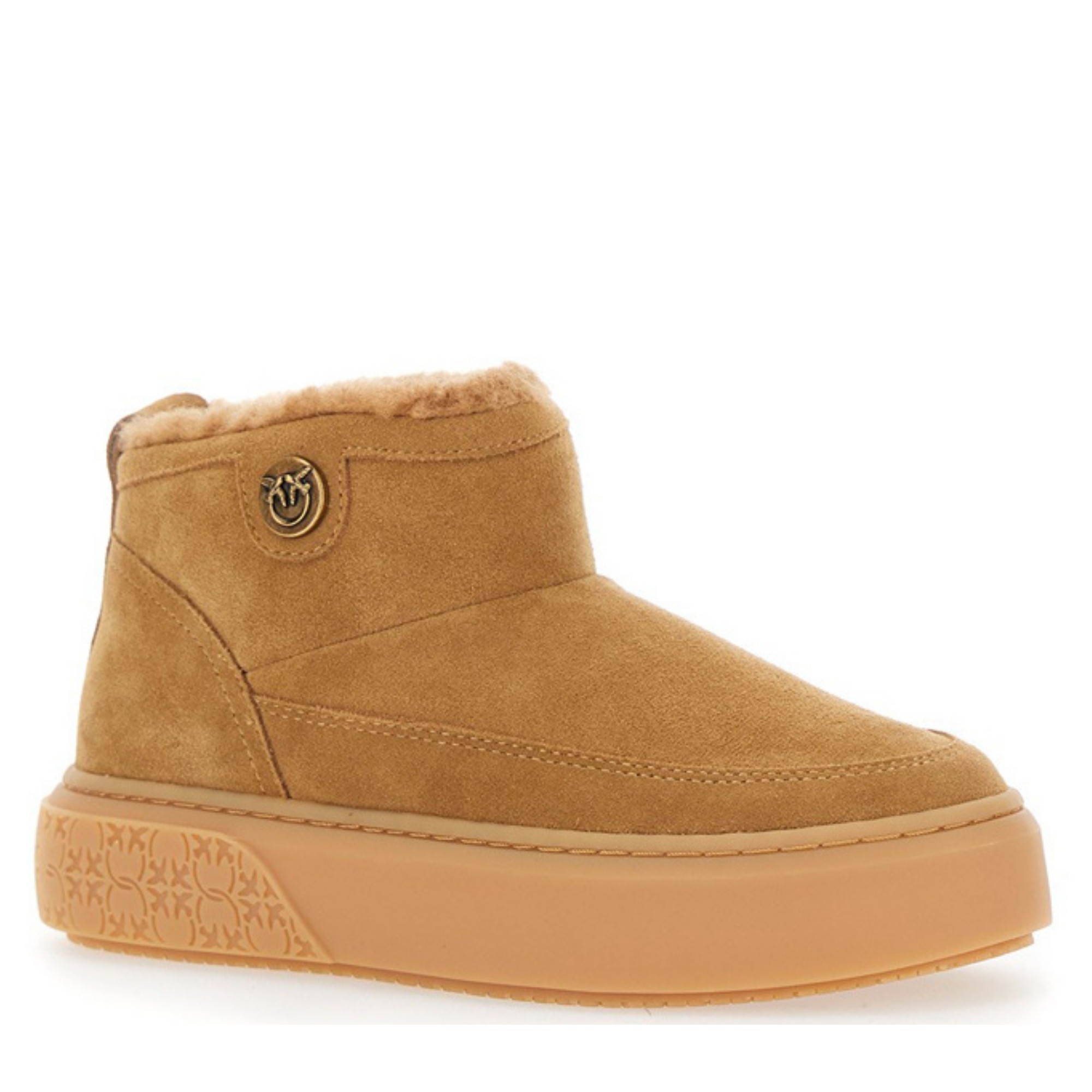 PINKO Aulinukai moterims, Ruda, Yoko 22 - mid sneaker cow sued 1