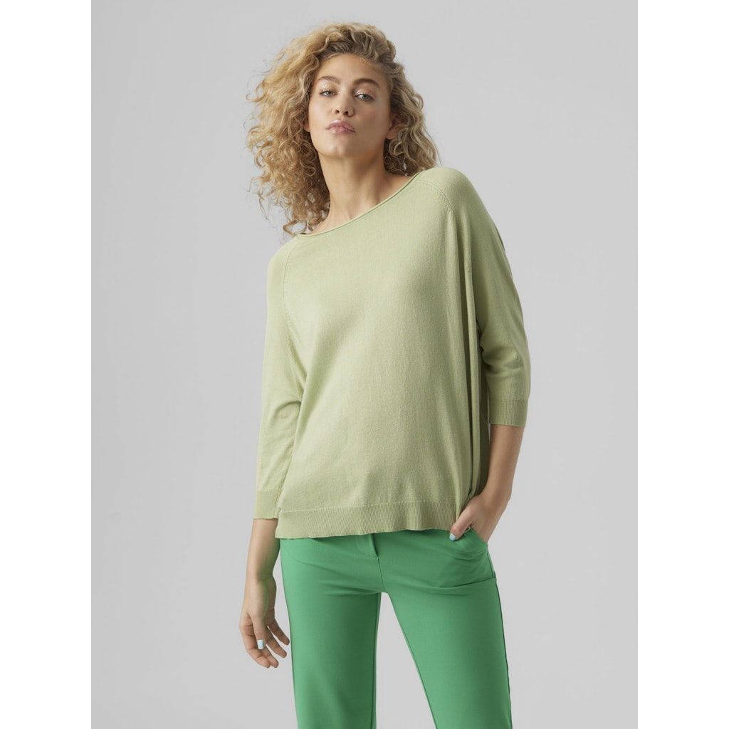 VERO MODA Megztinis moterims, Žalia, VMNELLIE GLORY 3/4 BO 2