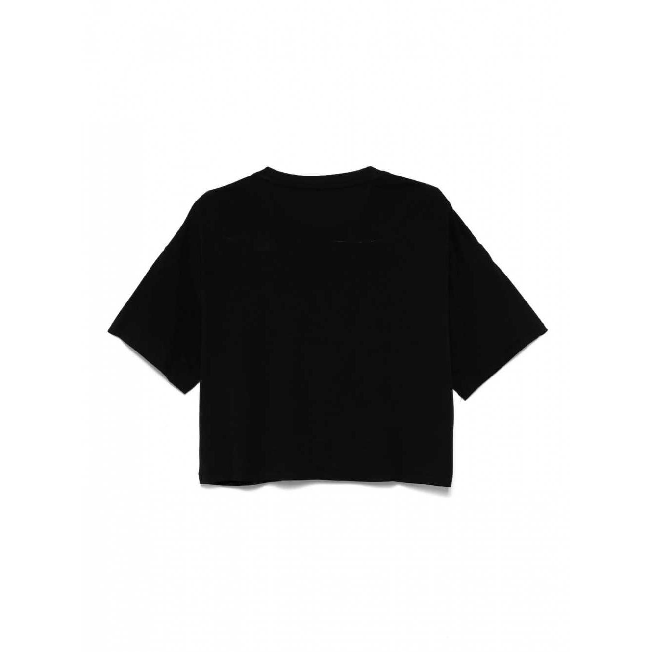 DKNY Palaidinės moterims, Juoda, Logo cropped boxy tee 2