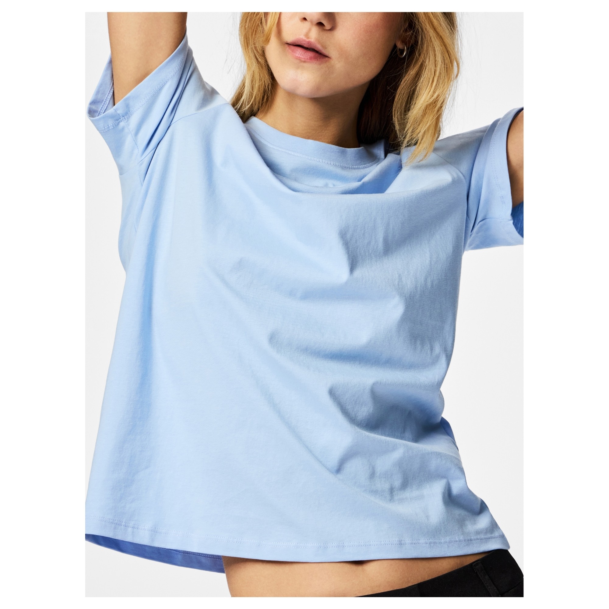 PIECES Marškinėliai moterims, Mėlyna, Ria solid 4