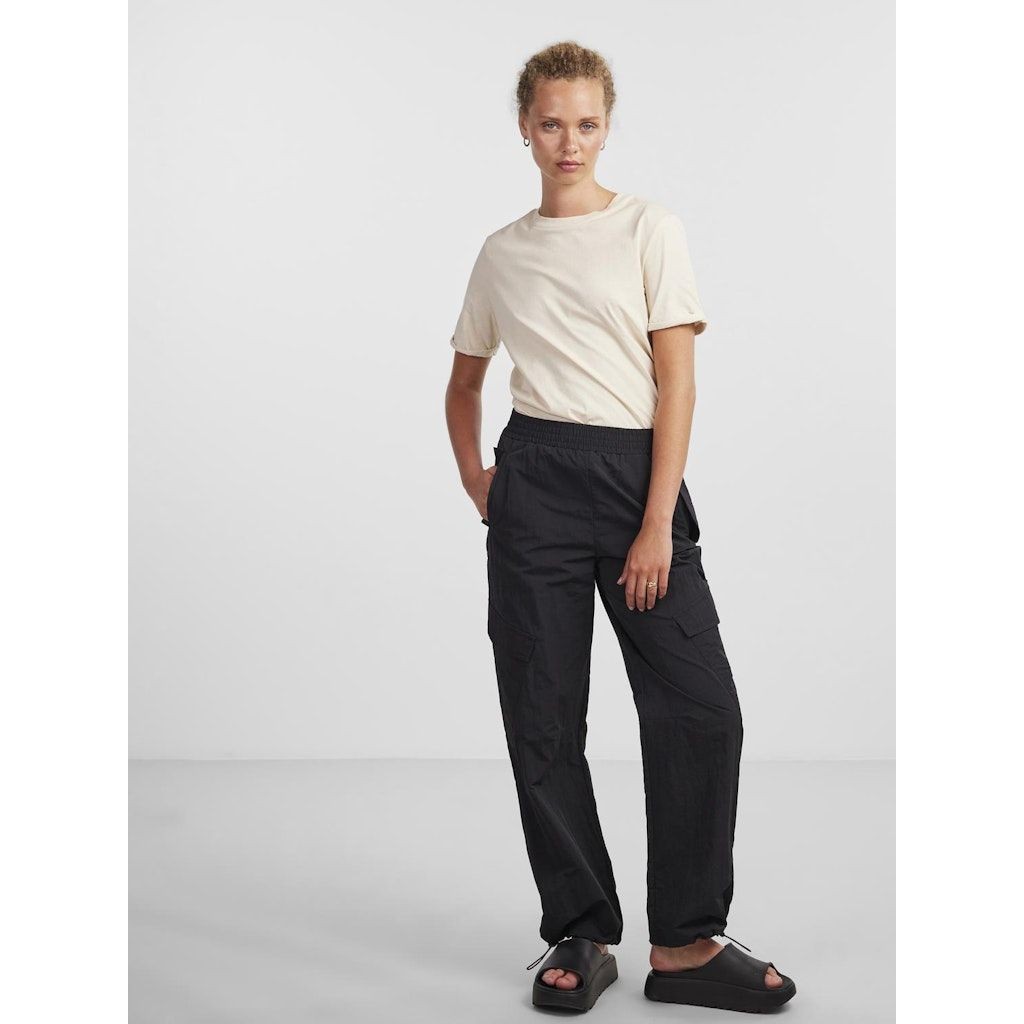 PIECES Kelnės moterims, Juoda, PCJILL MW CARGO JOGG 5