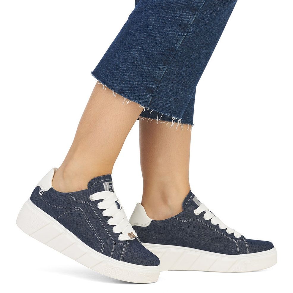 RIEKER Laisvalaikio bateliai moterims, Mėlyna, LEISURE 2