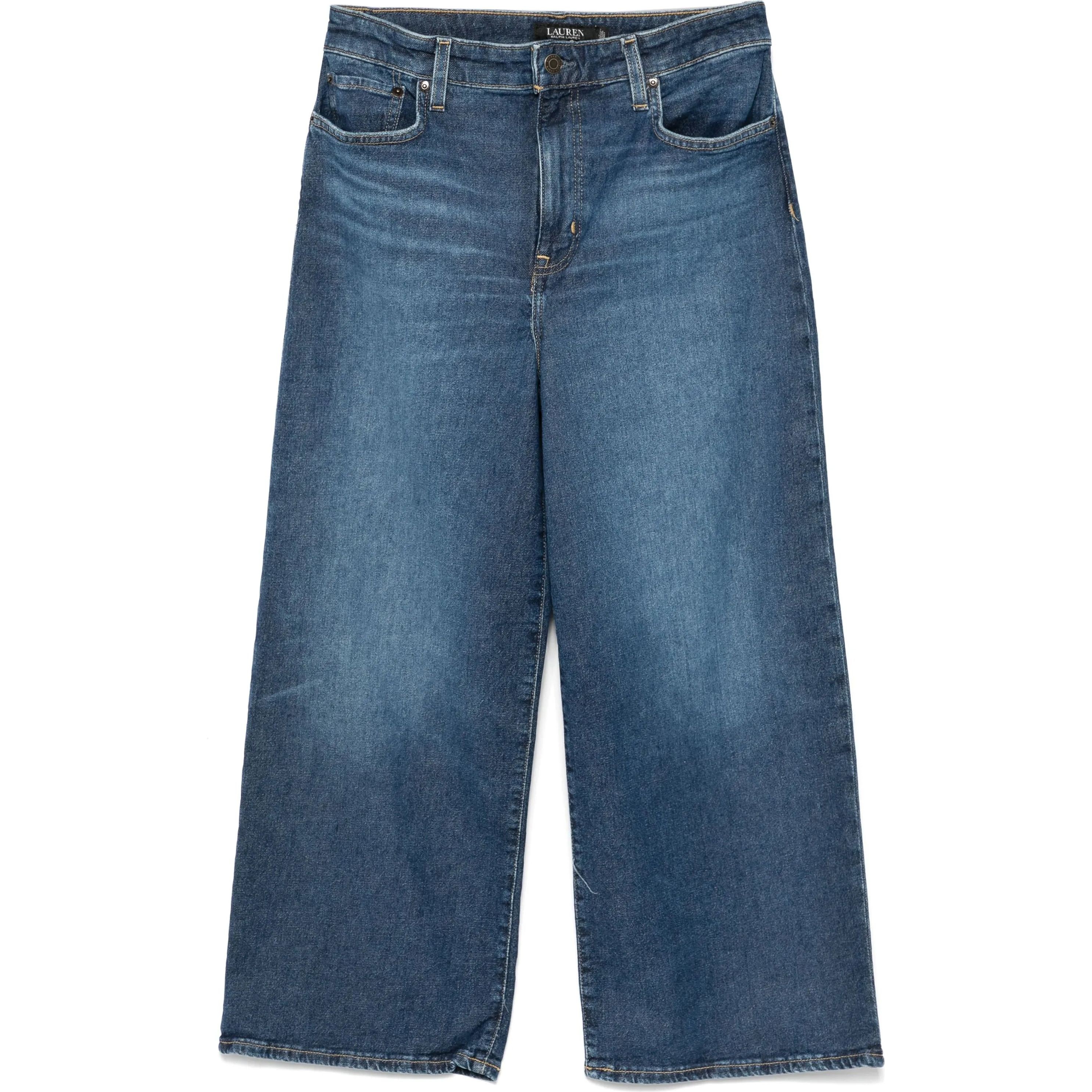 LAUREN RALPH LAUREN Platūs džinsai moterims, Mėlyna, Saira cropped wide 1