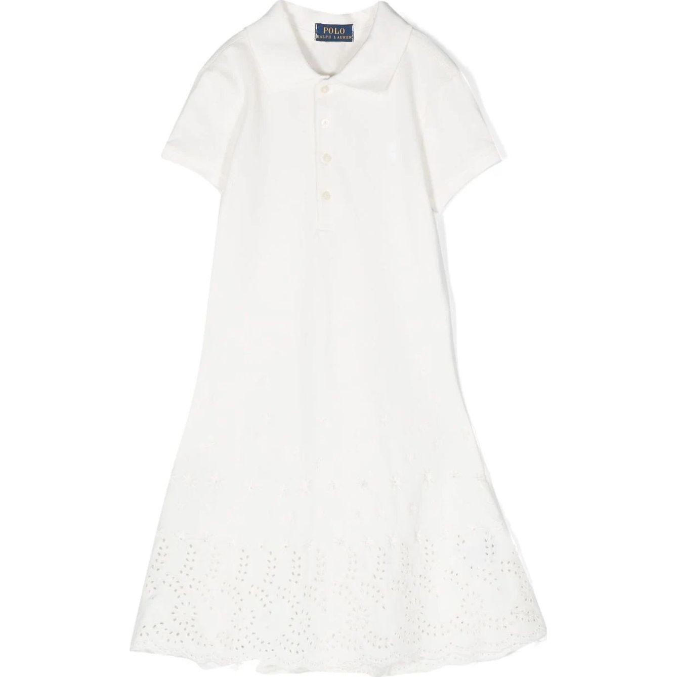 RALPH LAUREN KIDS Midi suknelė mergaitėms, Balta, Short sleeve day dress (7-16) 1