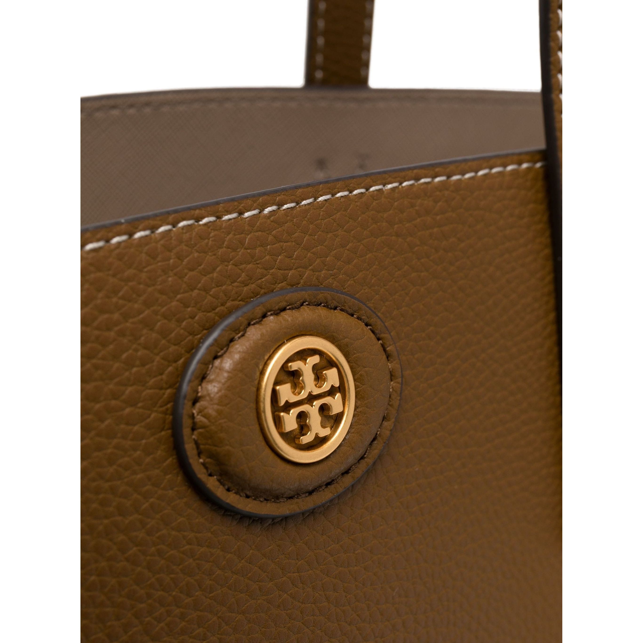 TORY BURCH Delninukė moterims, Ruda, Robinson pebbled satchel 3