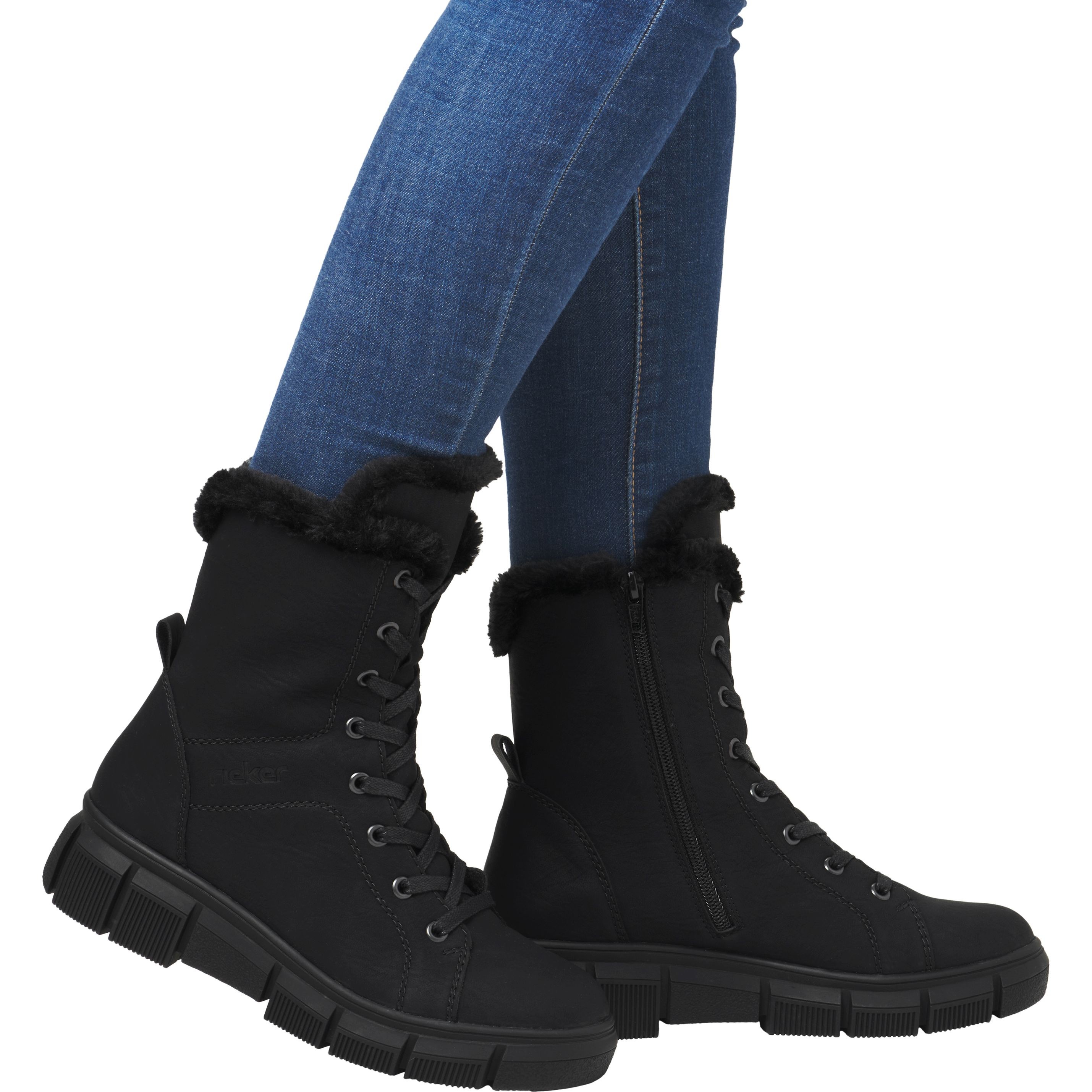 RIEKER Aulinukai moterims, Juoda, Ladies mid height boots 2