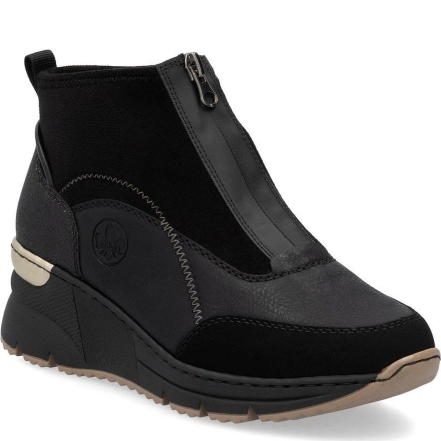 RIEKER Aulinukai moterims, Juoda, Ladies short boots 1