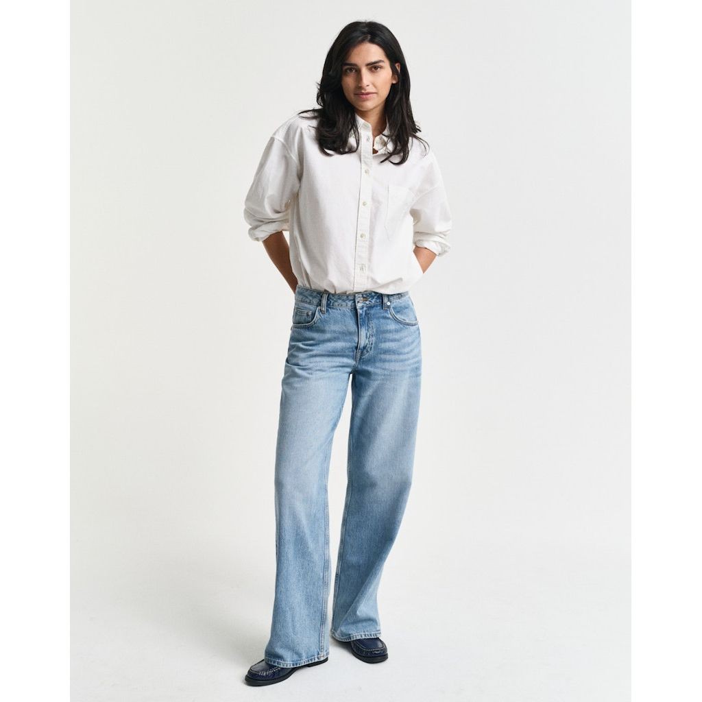 GANT Tiesūs džinsai moterims, Mėlyna, Rel straight jeans 2