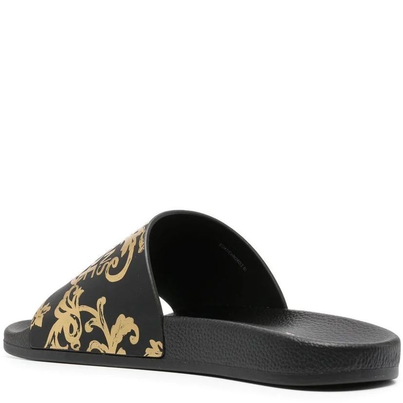 VERSACE JEANS CUTURE Šlepetės vyrams, BLACK/GOLD, Fondo slide slippers 3