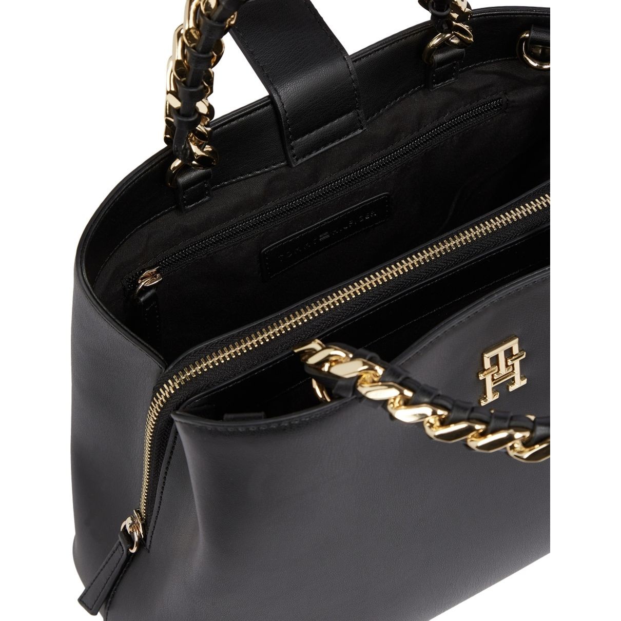 TOMMY HILFIGER Rankinė per petį moterims, Juoda, Feminine medium satchel 4