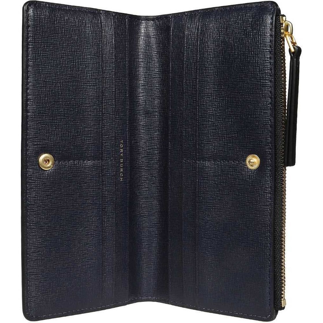 TORY BURCH Piniginė moterims, Juoda, Robinson zip slim wallet 4