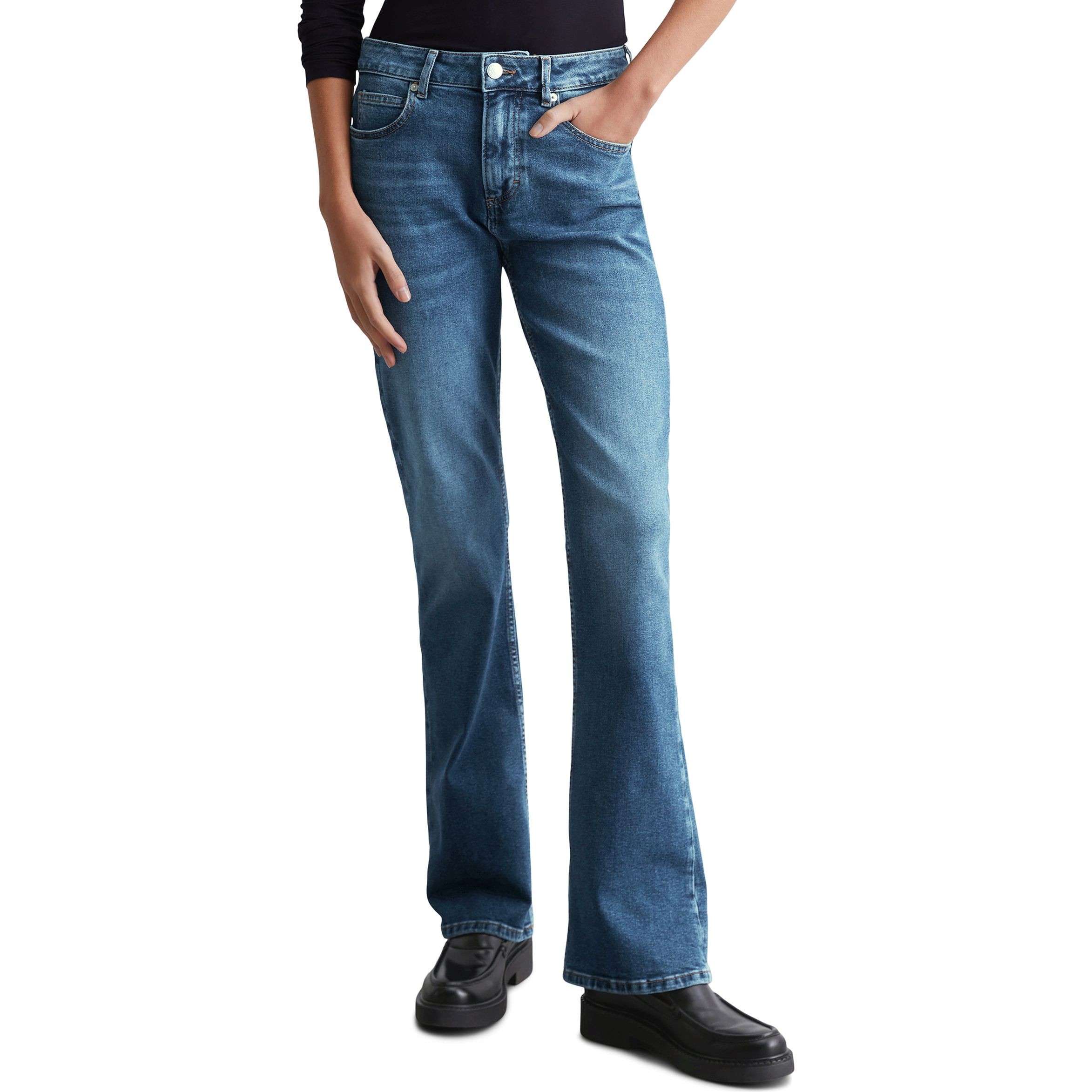 MARC O'POLO Platėjantys džinsai moterims, Mėlyna, Flared 500923012083 2