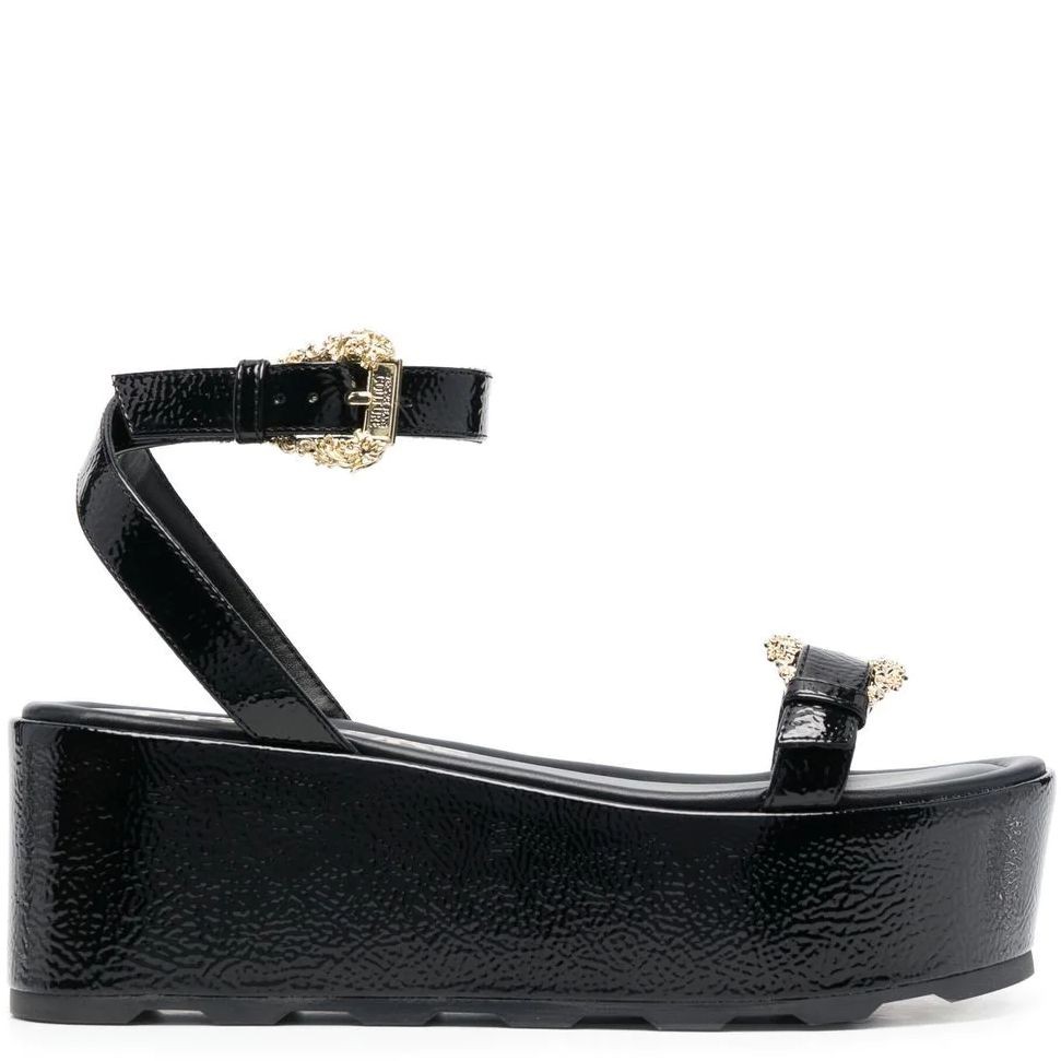 VERSACE JEANS CUTURE Basutės moterims, Juoda, Fondo mallory sandals 2