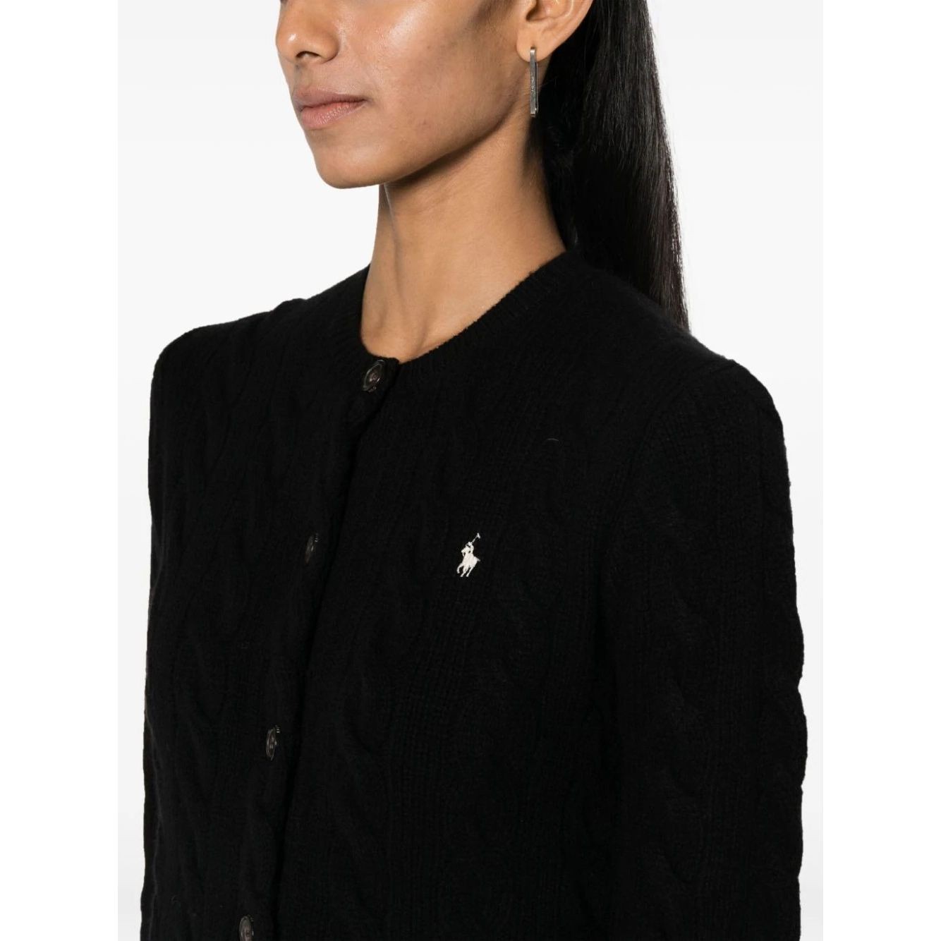 POLO RALPH LAUREN Kardiganas moterims, Juoda, Long sleeve cardigan 4