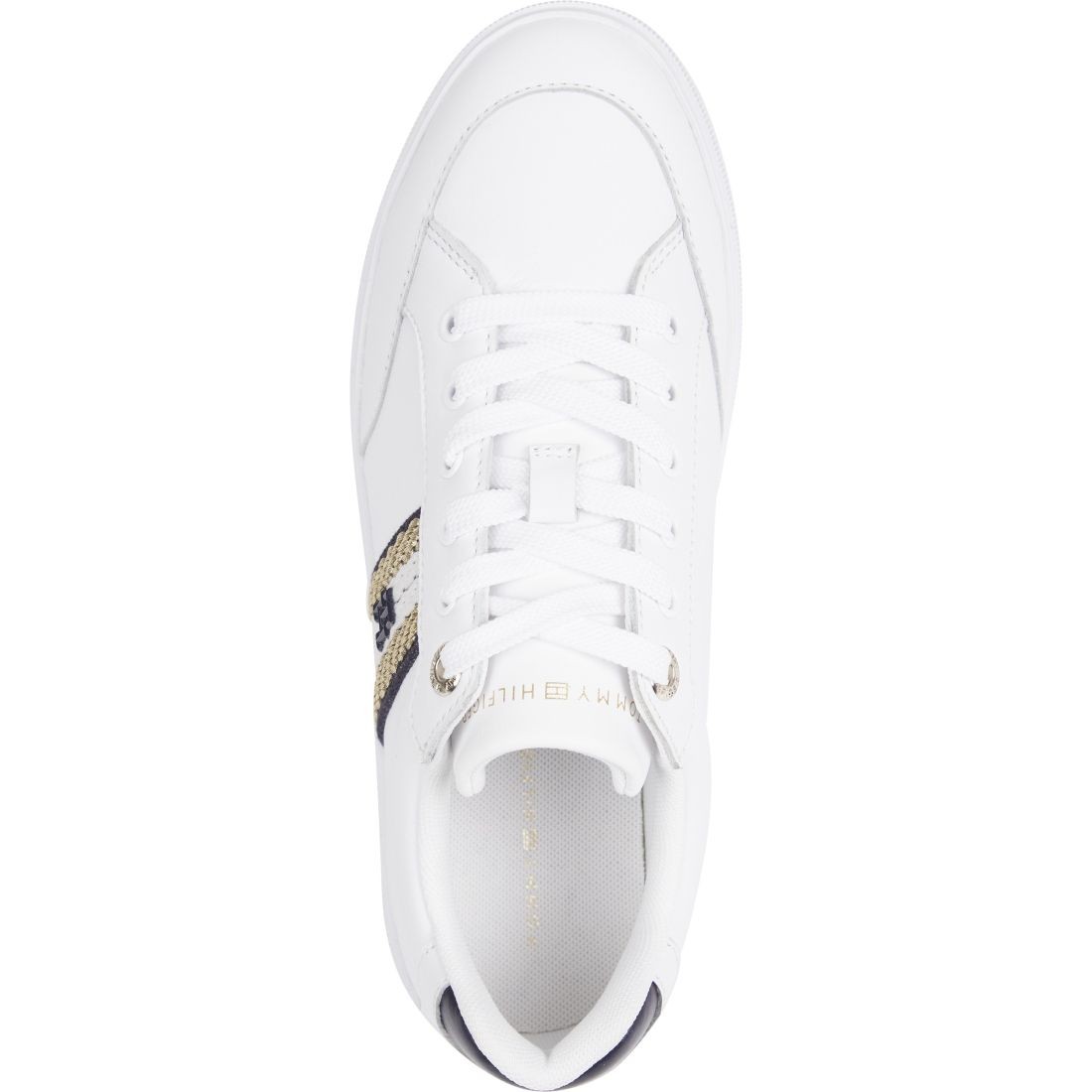 TOMMY HILFIGER Sportiniai bateliai moterims, Balta, Court sneaker with webbing 4