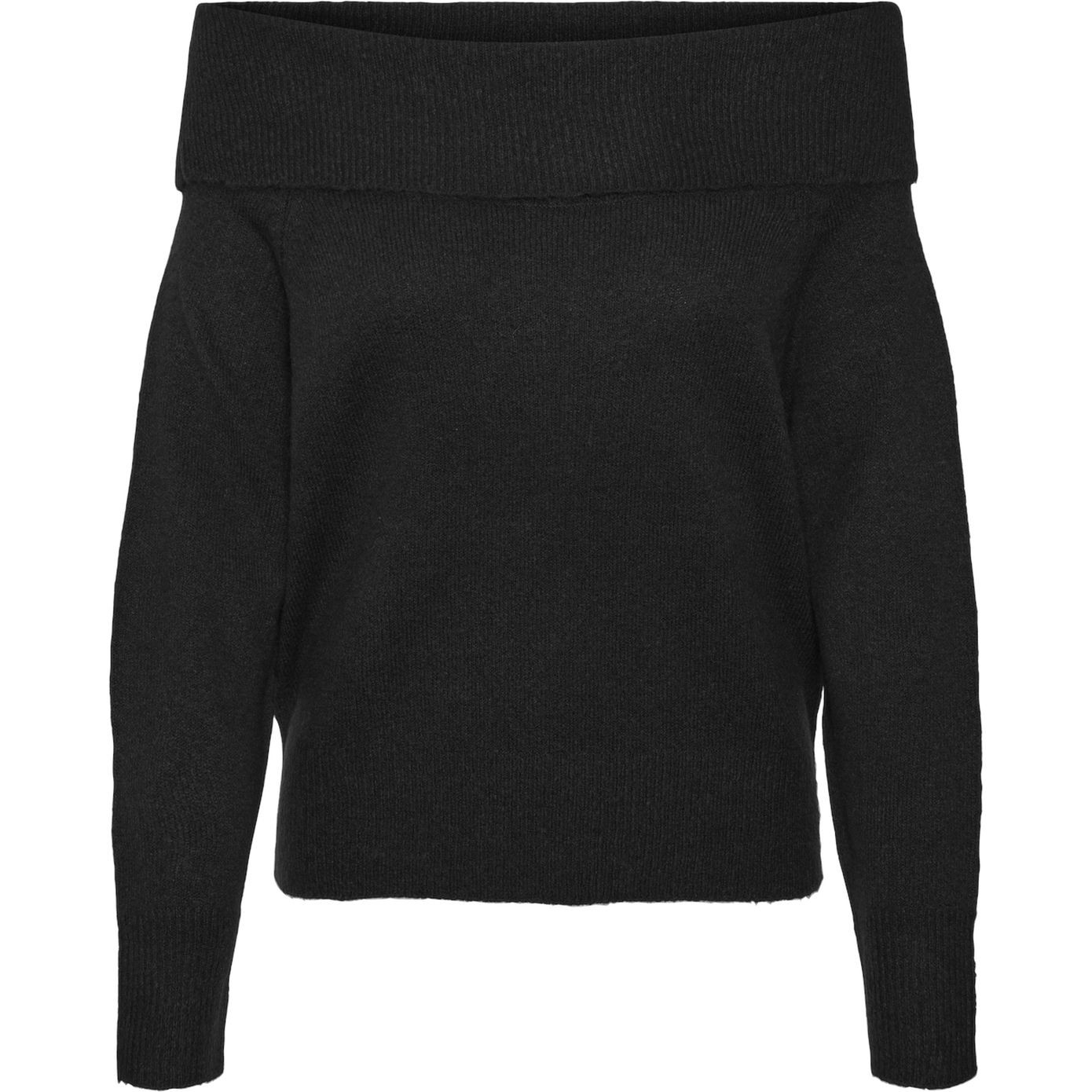 VERO MODA Megztinis moterims, Juoda, Stella off shoulder pullover
