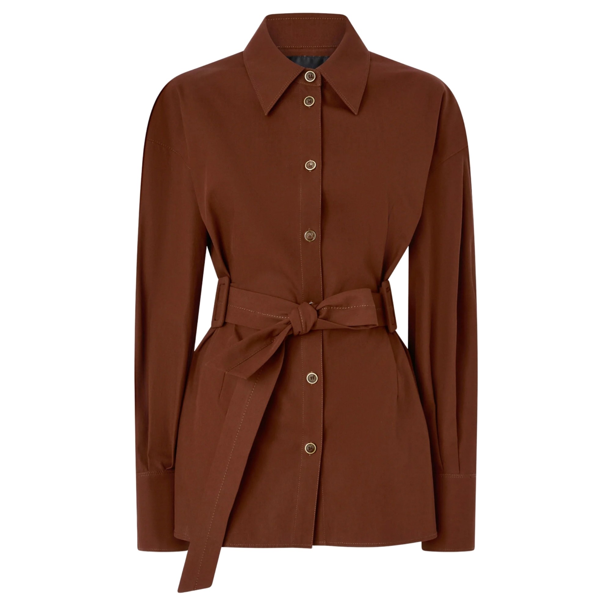 PINKO Marškiniai ilgomis rankovėmis moterims, Ruda, Cheryl overshirt 1