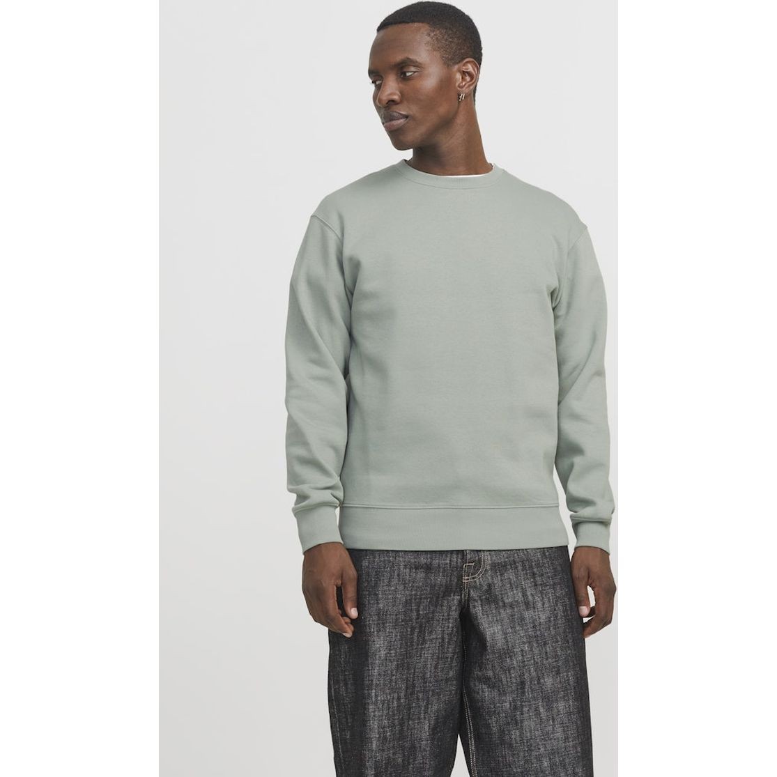 JACK & JONES Megztinis vyrams, Žalia, Star basic sweat 2