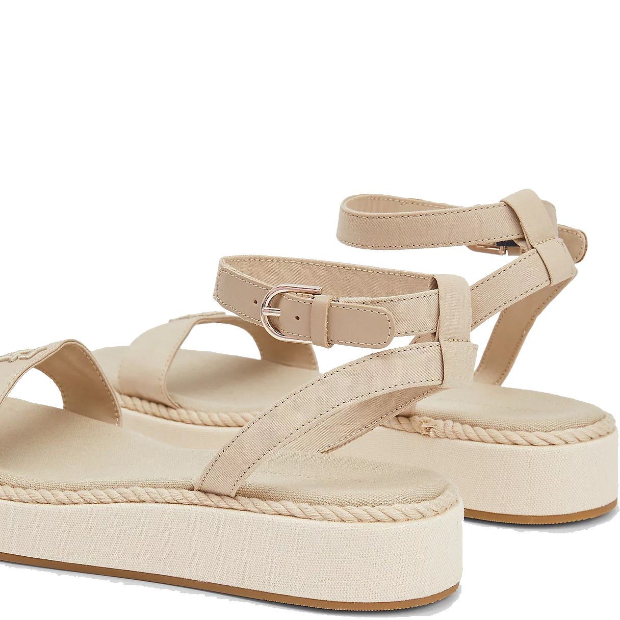 TOMMY HILFIGER Basutės moterims, Žalia, Rope flatform sandals 7