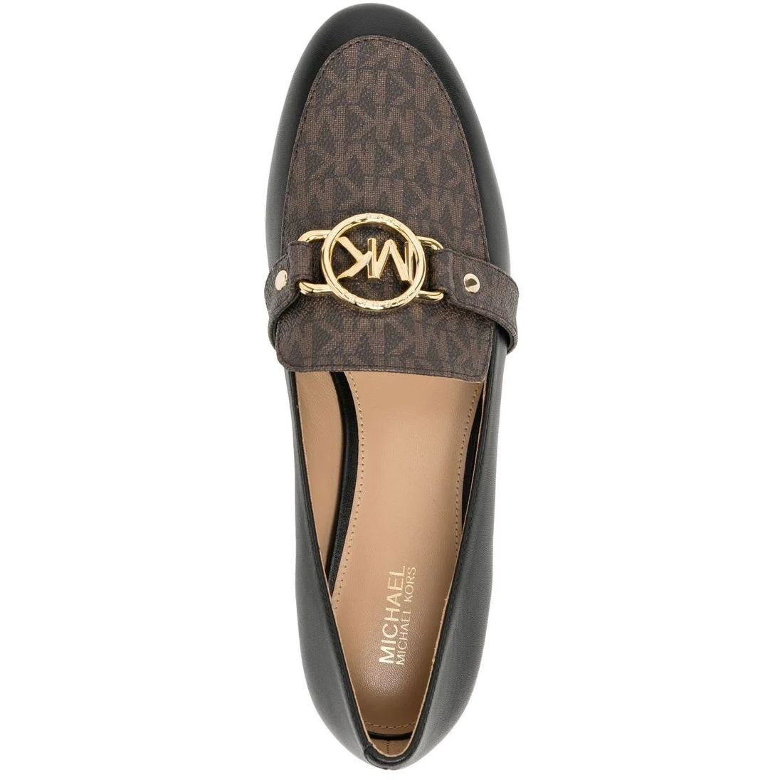 MICHAEL KORS Loaferiai moterims, Juoda, Rory leather logo loafer 4