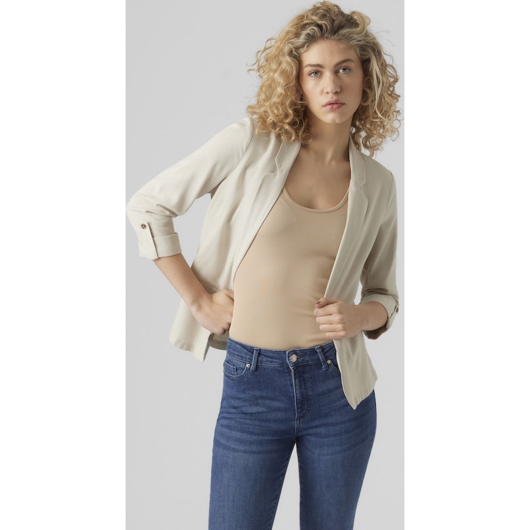 VERO MODA Švarkas moterims, Sidabrinė, Vmjesmilo blazers 2