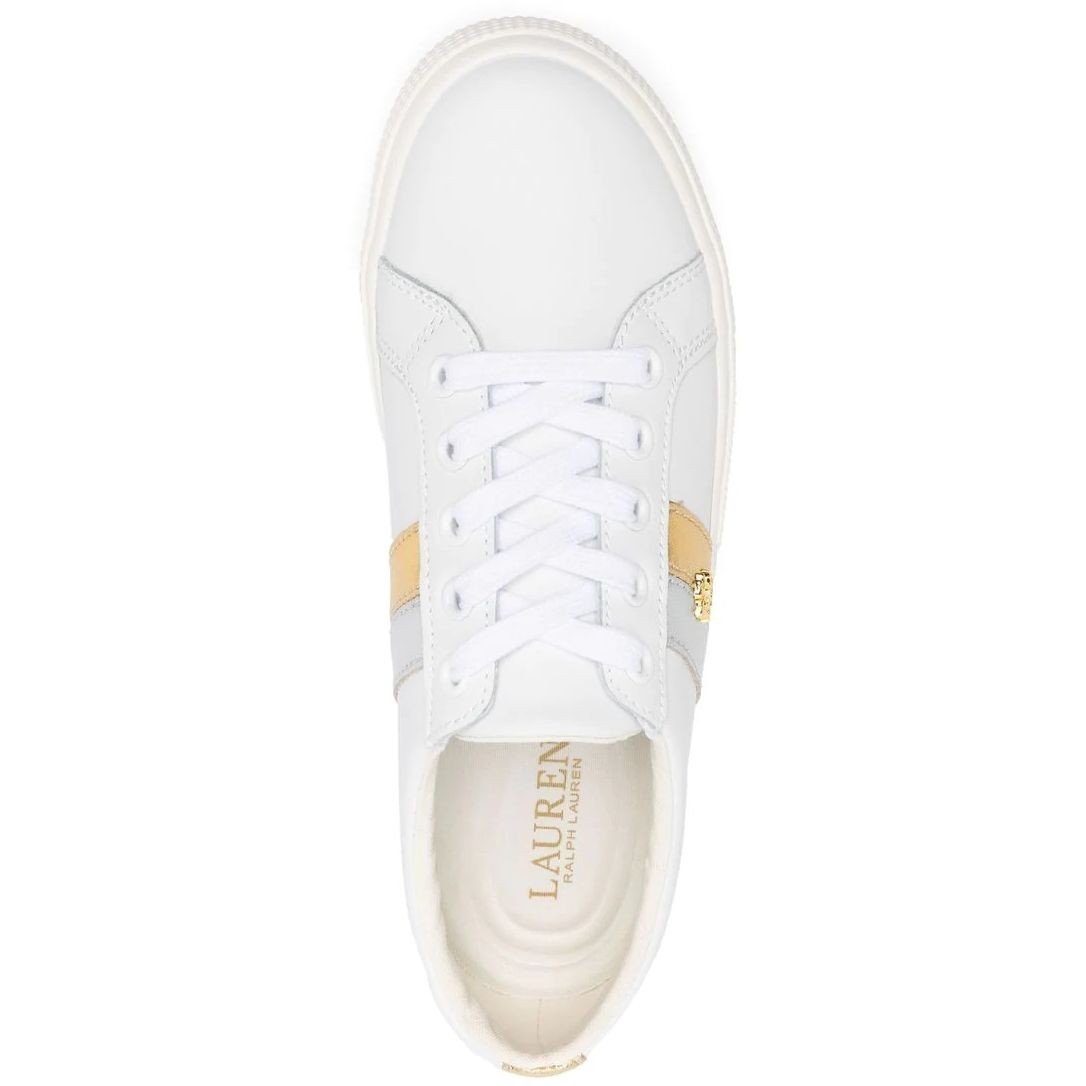 LAUREN RALPH LAUREN Sportiniai bateliai moterims, Balta, Janson ii leather sneakers 4