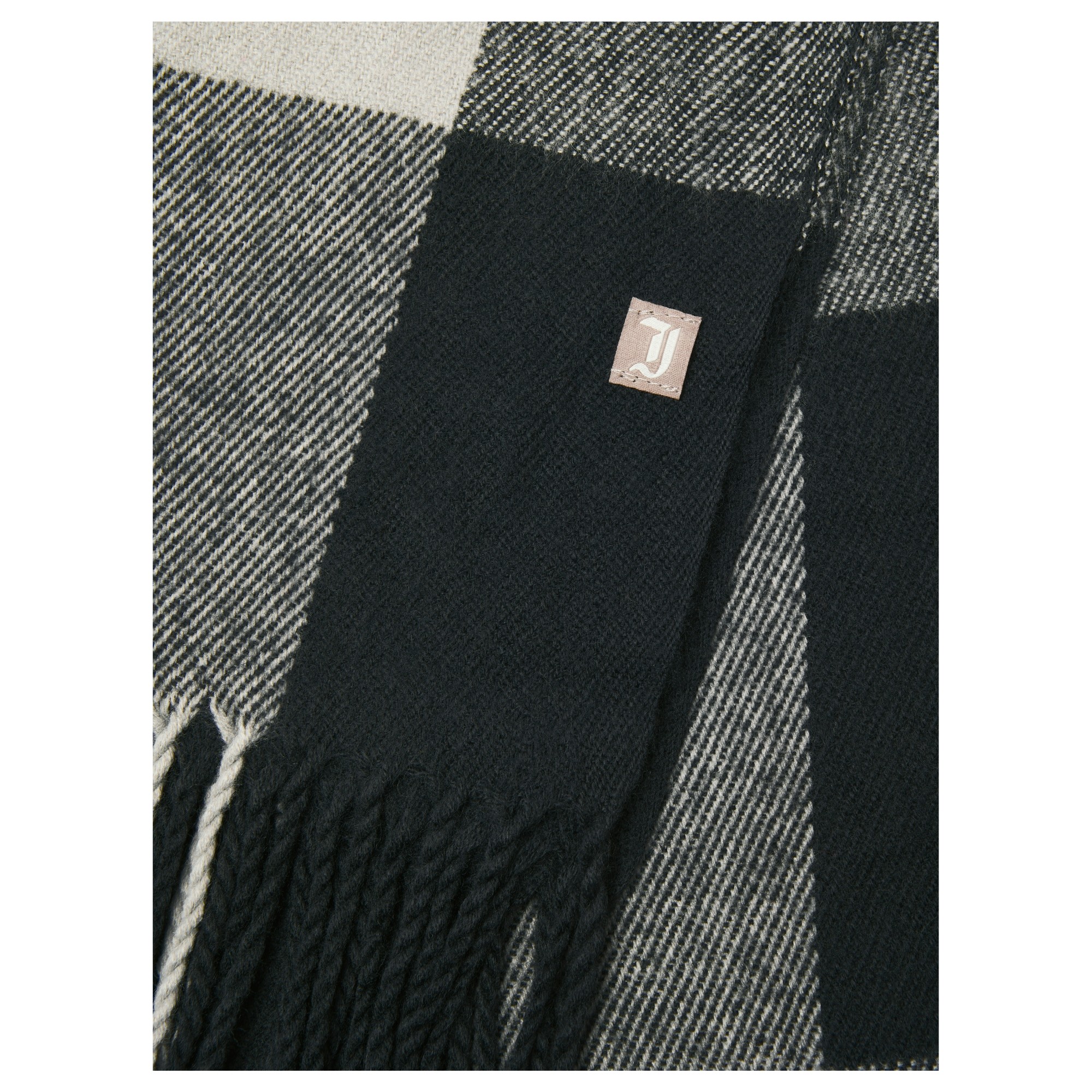 JACK & JONES Šalikas vyrams, Juoda, Lint check scarf 3
