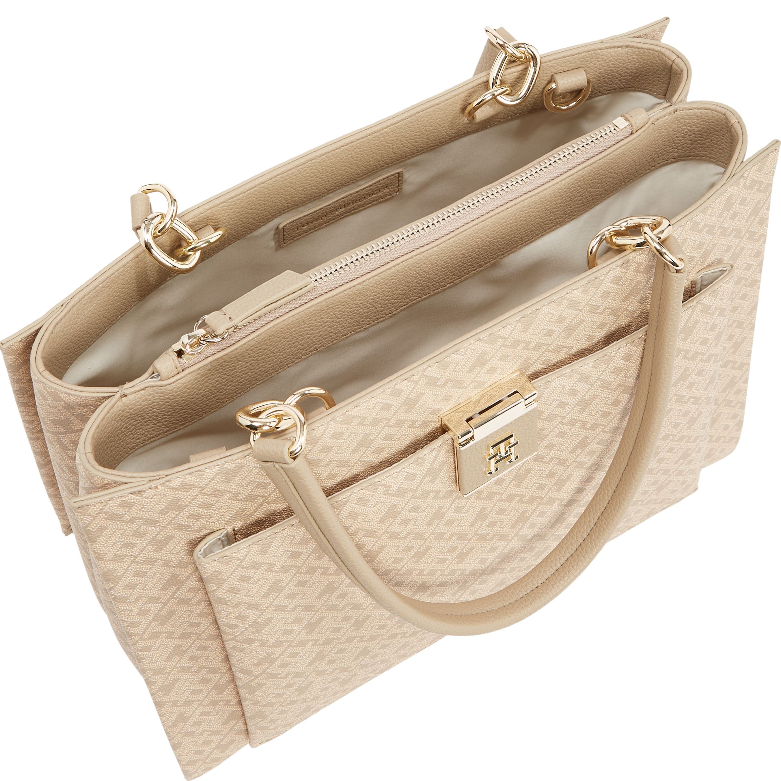 TOMMY HILFIGER Rankinė per petį moterims, Smėlio, Her satchel mono 5