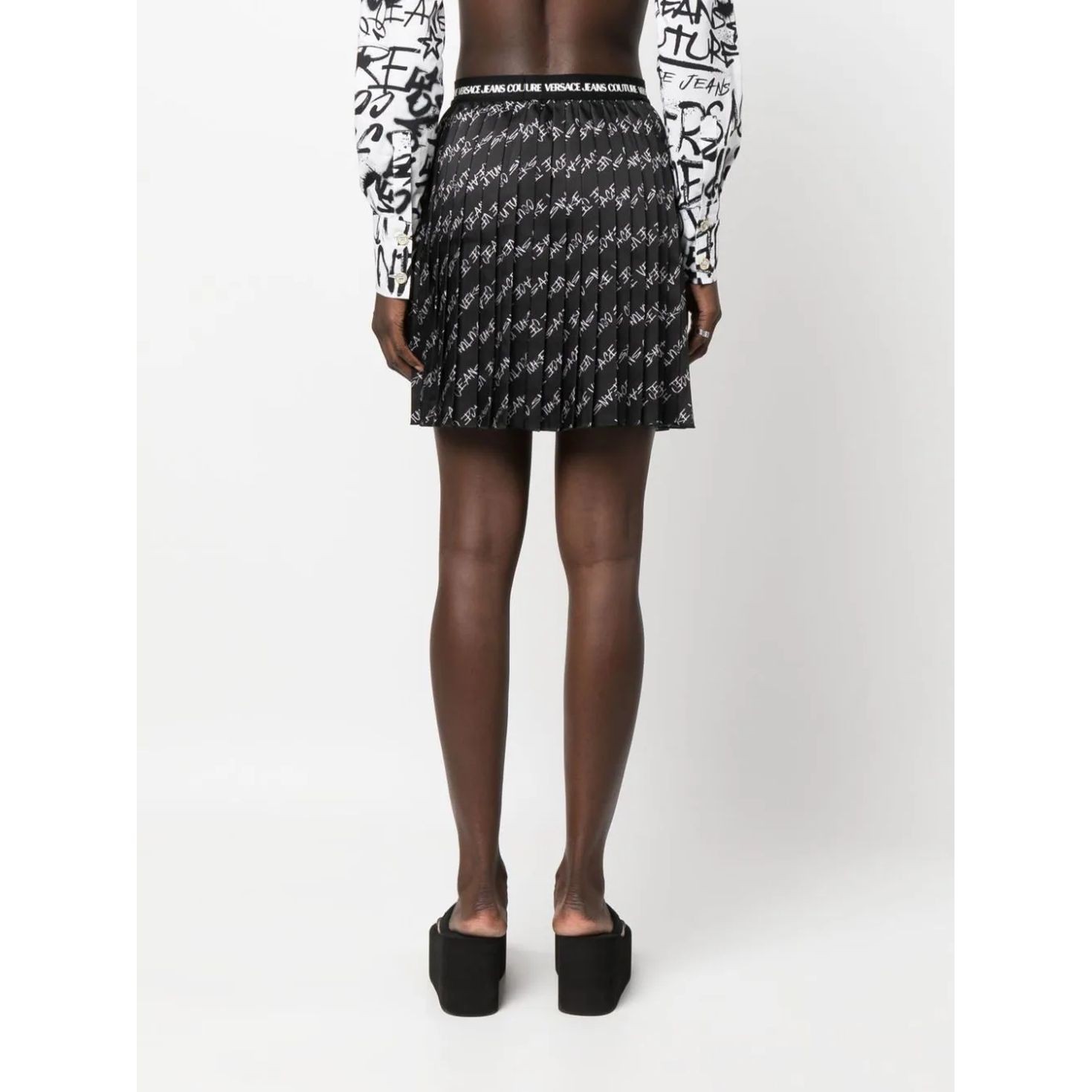 VERSACE JEANS CUTURE Mini sijonas moterims, Juoda, Mini skirt 4