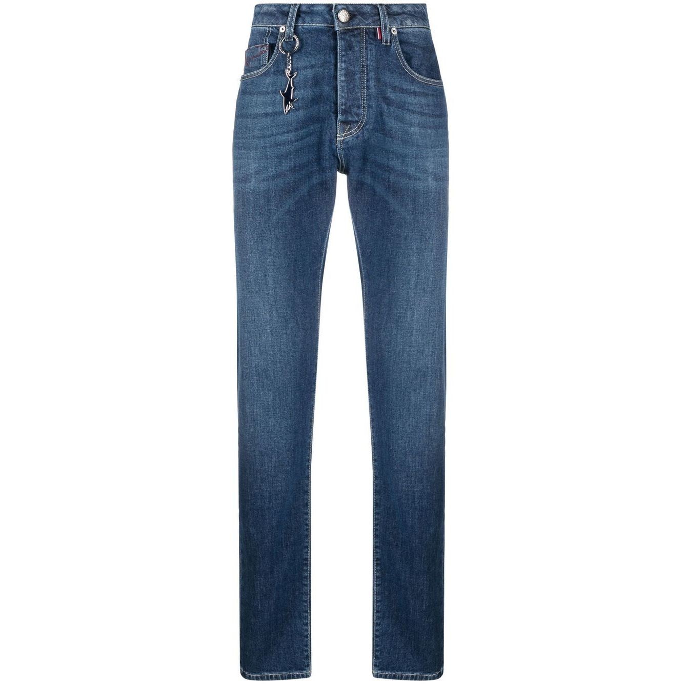 PAUL&SHARK Tiesūs džinsai -vyrams, Mėlyna, Red rivet 5 pockets jeans