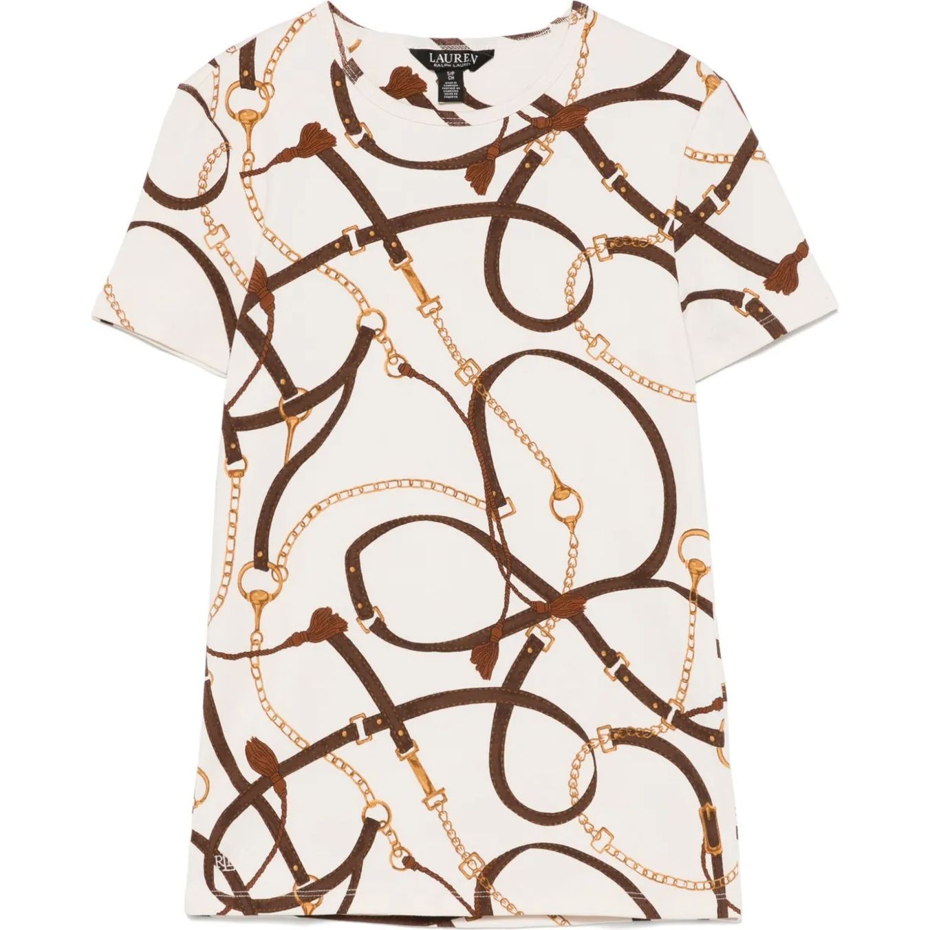 LAUREN RALPH LAUREN Marškinėliai trump. rankovėmis moterims, Smėlio, Alli short sleeve t shirt 1