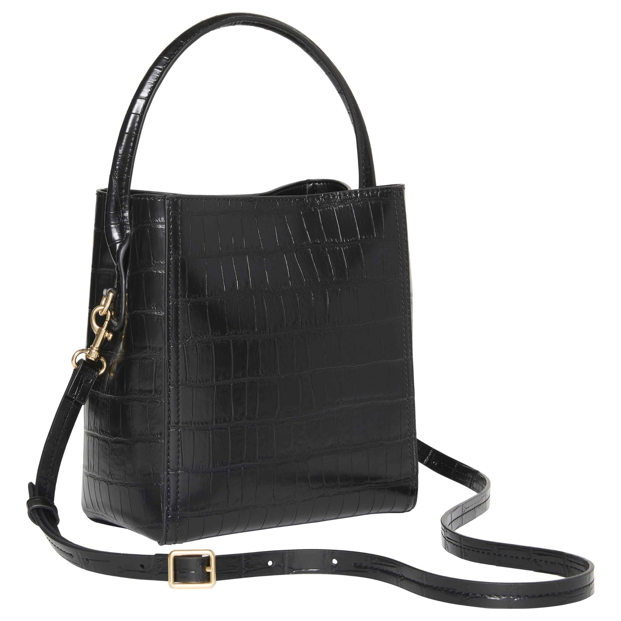 CALVIN KLEIN Rankinė per petį moterims, Juoda, CK croc buCKet wiTH strap 2