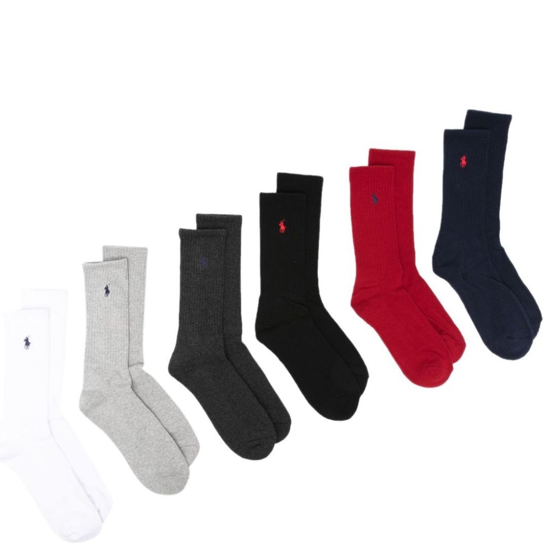 POLO RALPH LAUREN Kojinės vyrams, Marga, 6 cottn crew crew 6 pack 1
