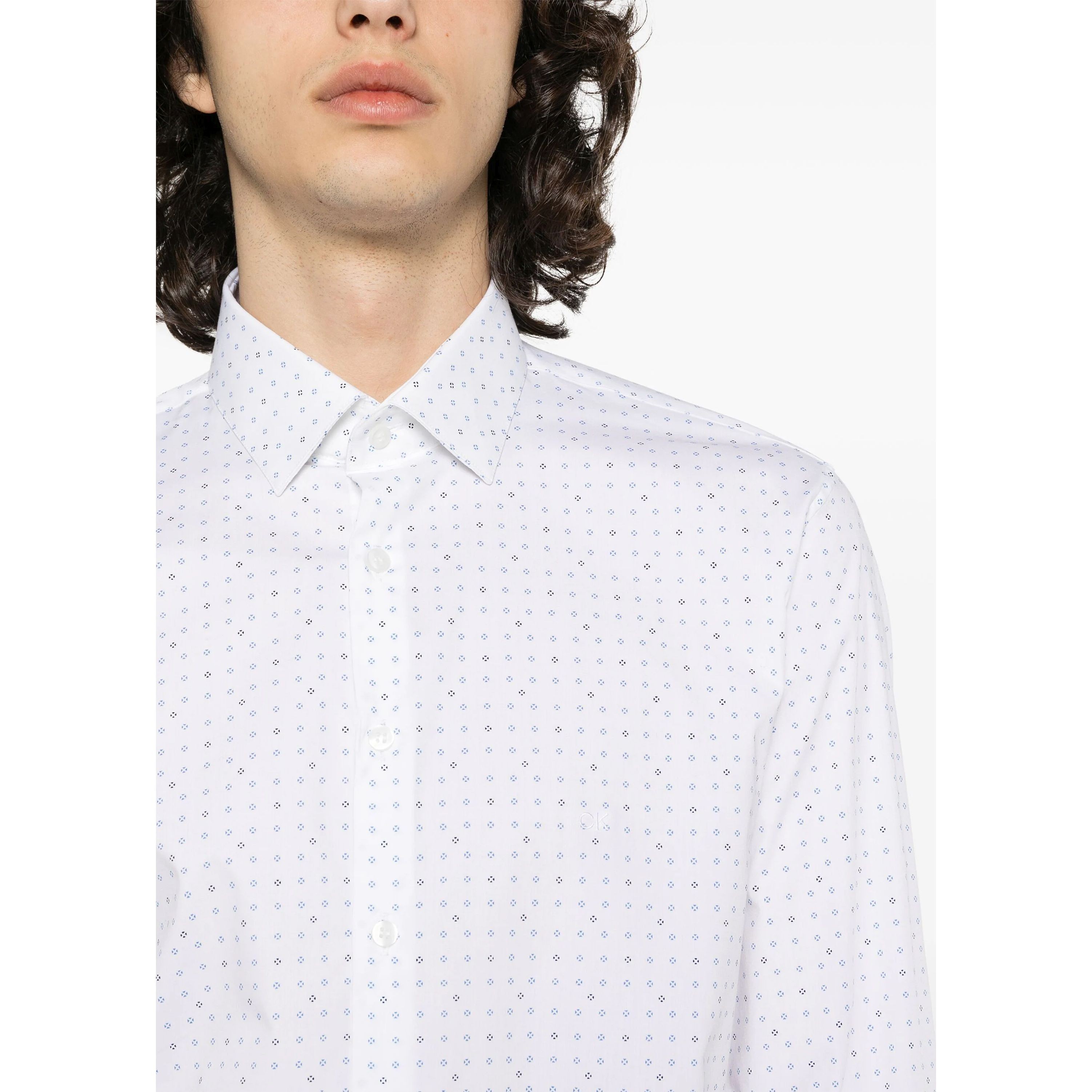 CALVIN KLEIN Marškiniai ilgomis rankovėmis vyrams, Balta, L/s shirt 4