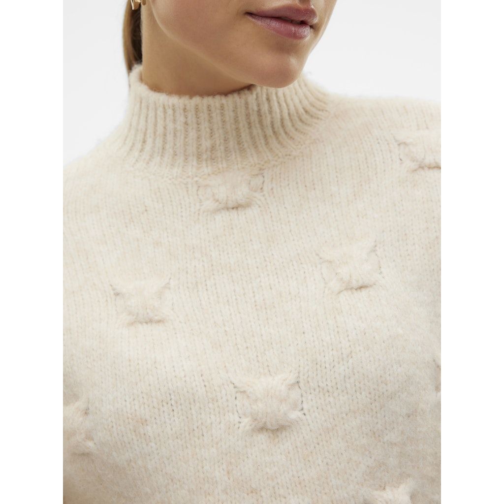 VERO MODA Megztinis su kaklu moterims, Smėlio, Gail highneck pullover 6