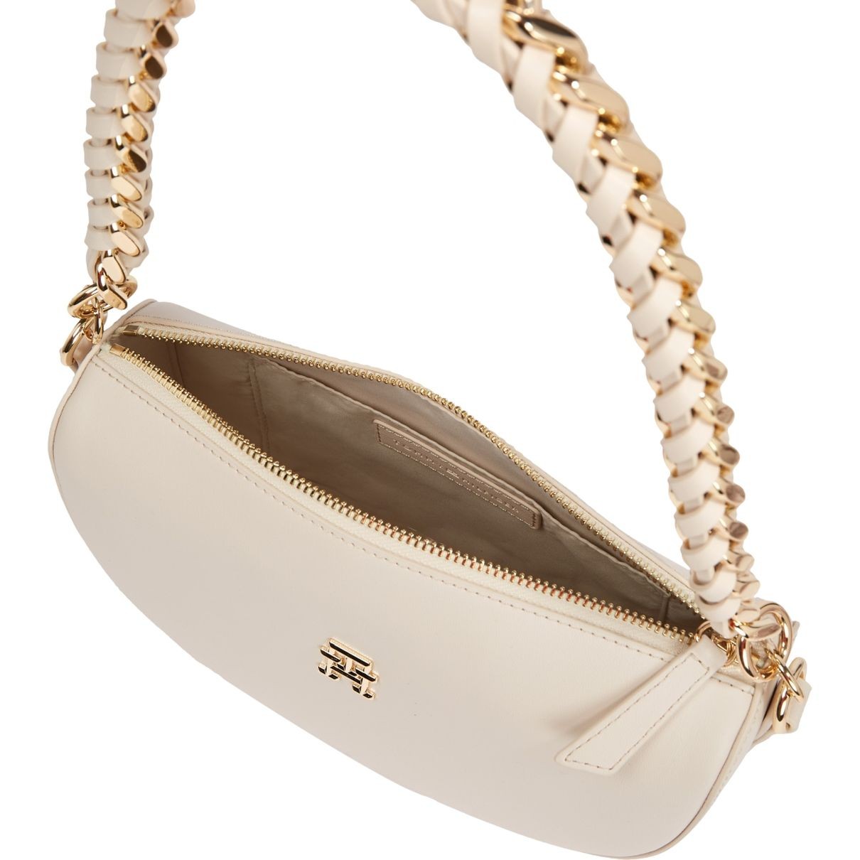 TOMMY HILFIGER Rankinė per petį moterims, Smėlio, Feminine half moon crossover 4