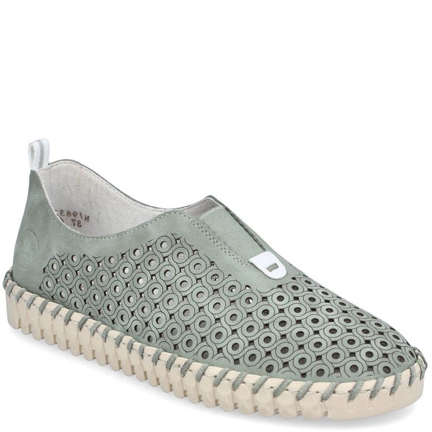 RIEKER Laisvalaikio bateliai moterims, Žalia, LEISURE 1