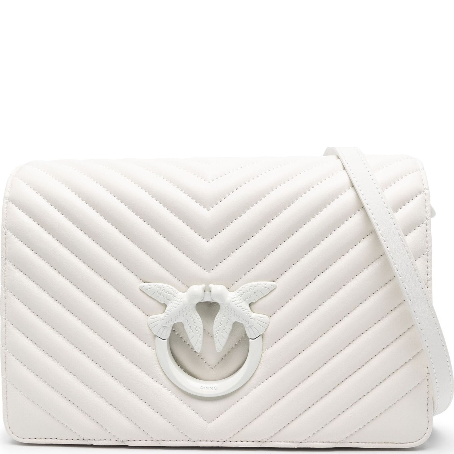 PINKO Rankinė per petį moterims, Balta, Love quilted crossbody bag 1