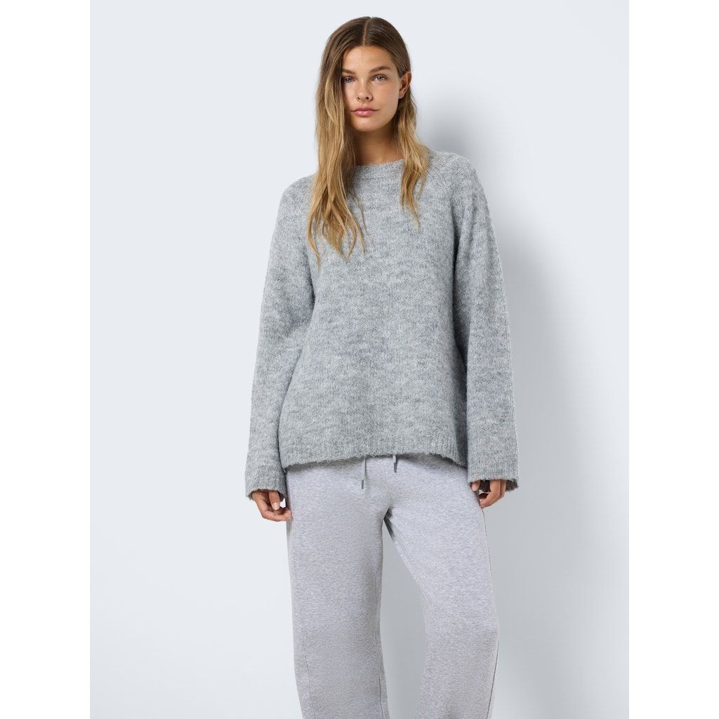 NOISY MAY Megztinis moterims, Pilka, Sutton o-neck tunic knit 4