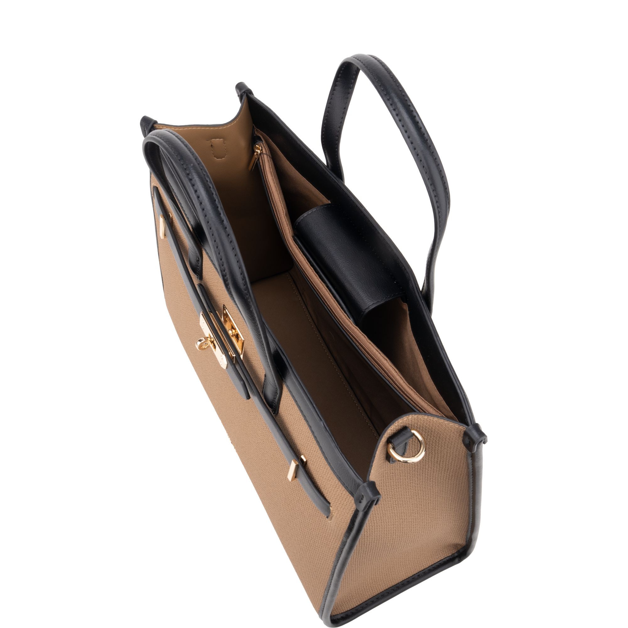 LA CONTE Pirkinių krepšys moterims, Ruda, Tote bag 3