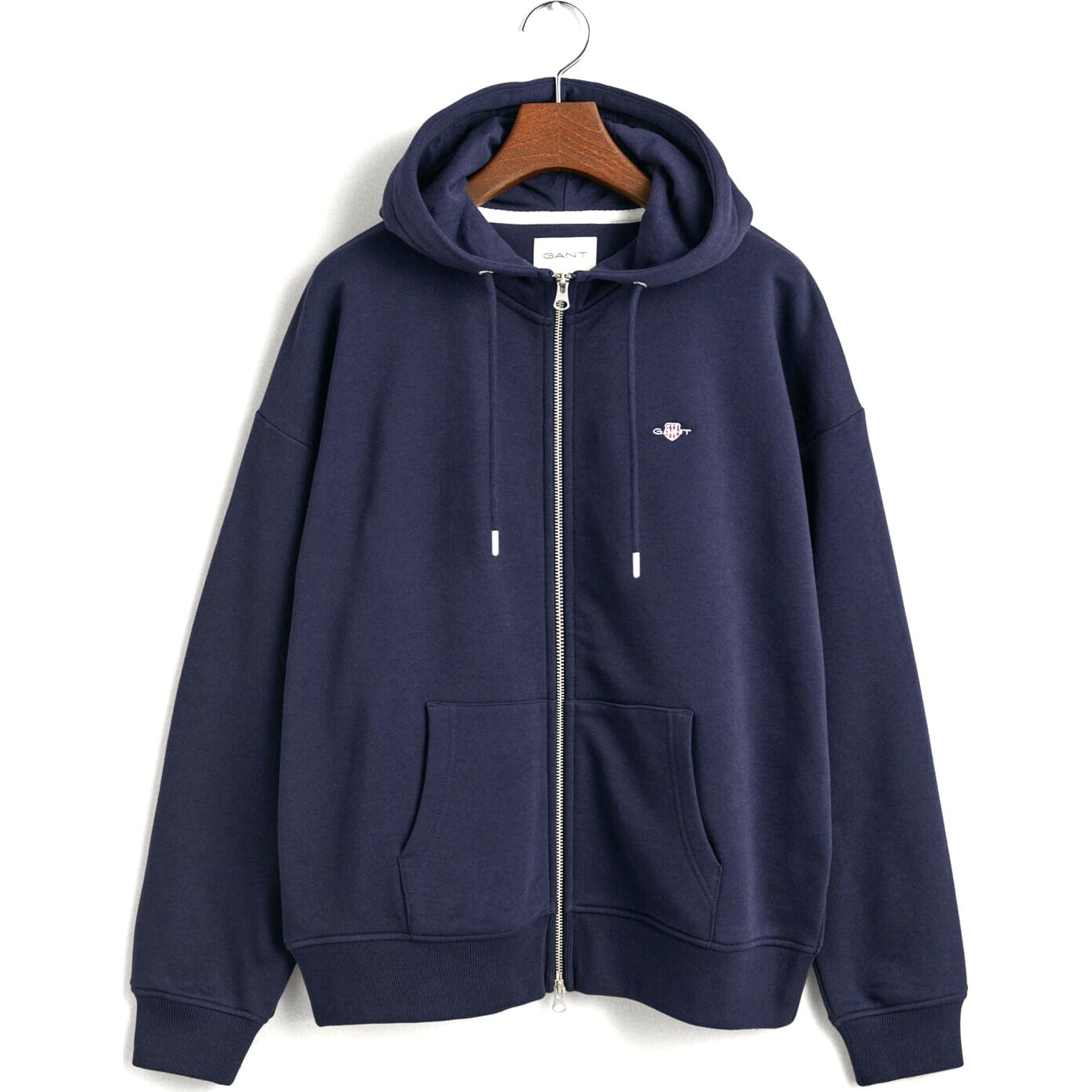 GANT Džemperis moterims, Mėlyna, Shield zip hoodie 1