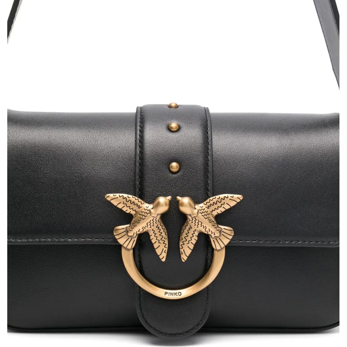 PINKO Rankinė per petį moterims, Juoda, Love one mini shoulder bag 3