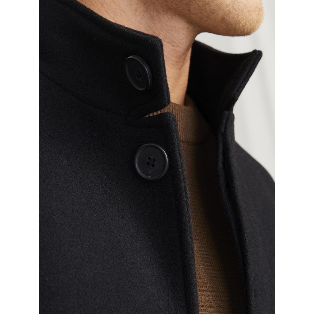 JACK & JONES Paltas vyrams, Juoda, Wilson wool coat 5