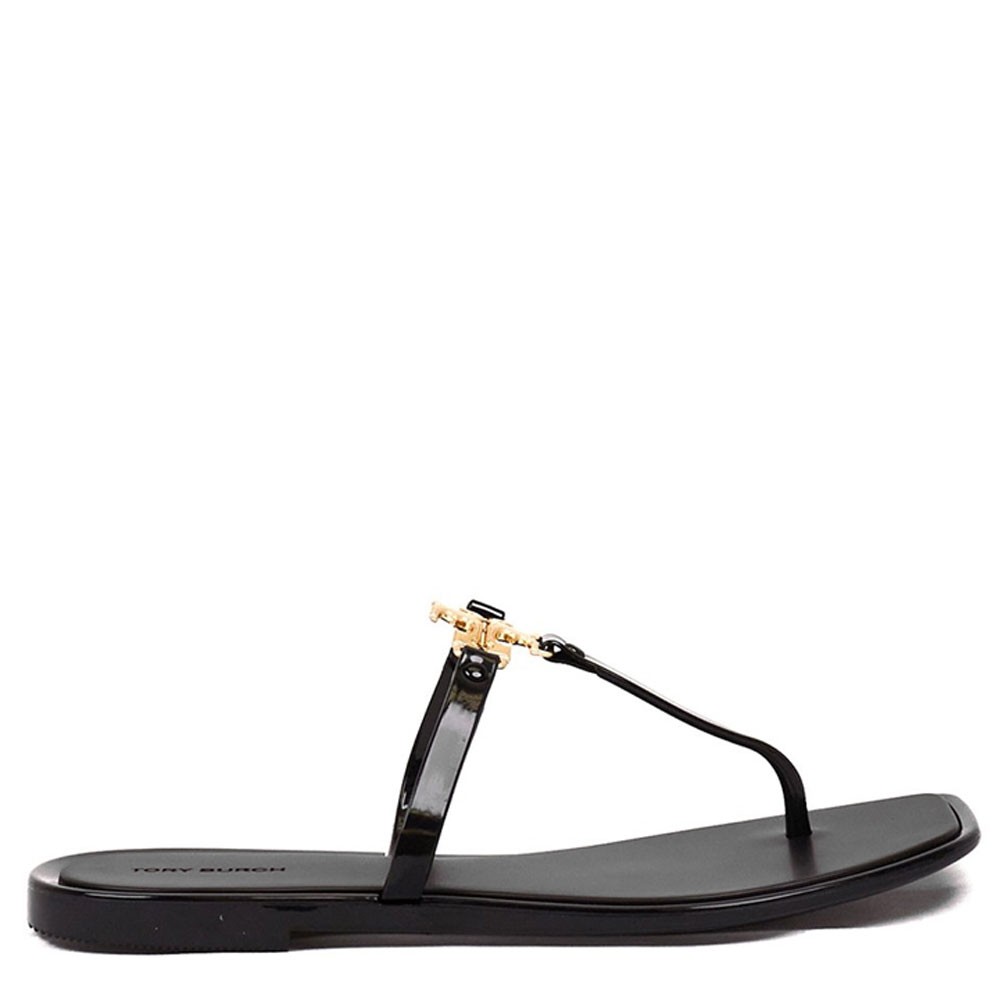 TORY BURCH Pliažo šlepetės per pirštą moterims, Juoda, Roxanne jelly 2