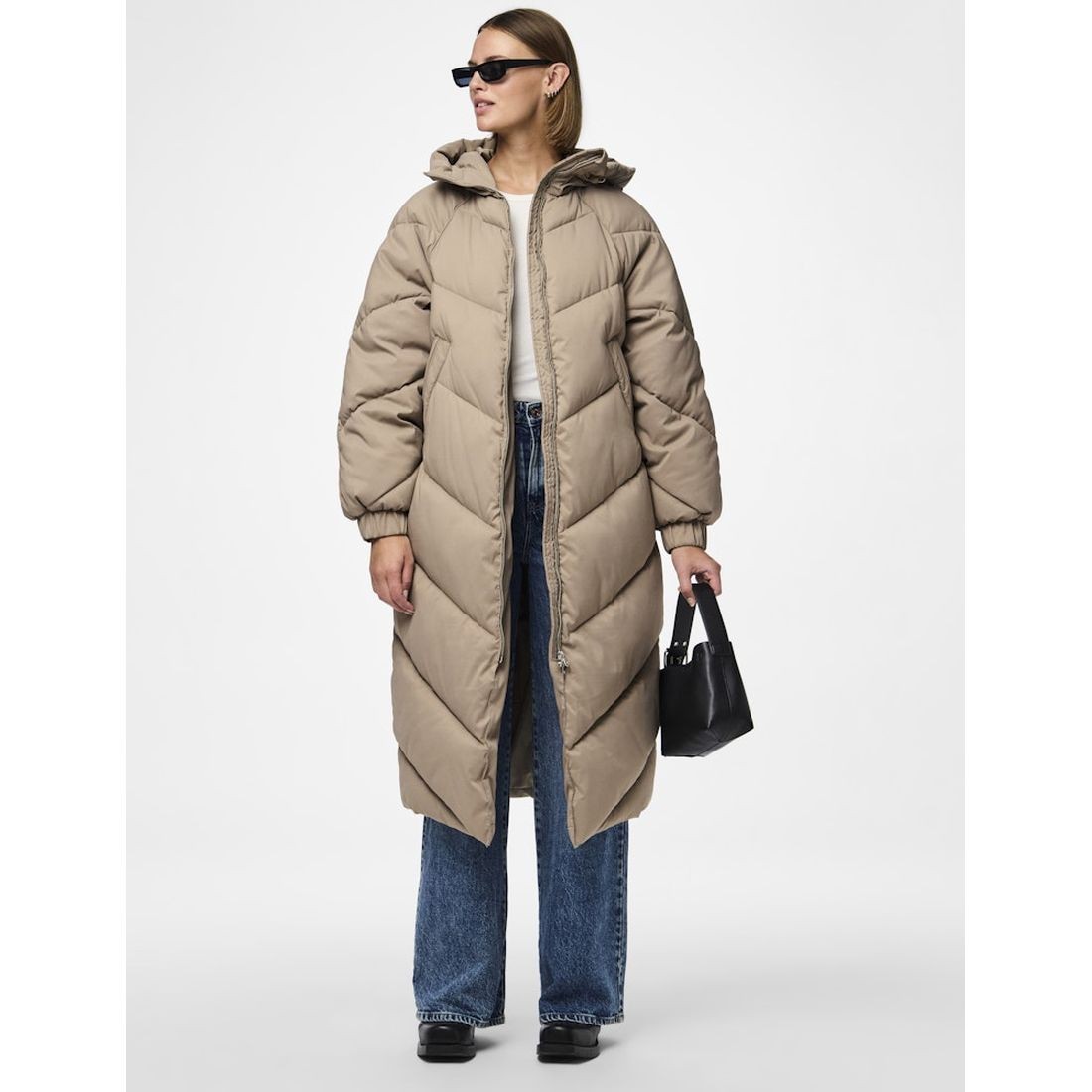 PIECES Pūkinis paltas moterims, Gray, Nocelyn puffer jacket 7