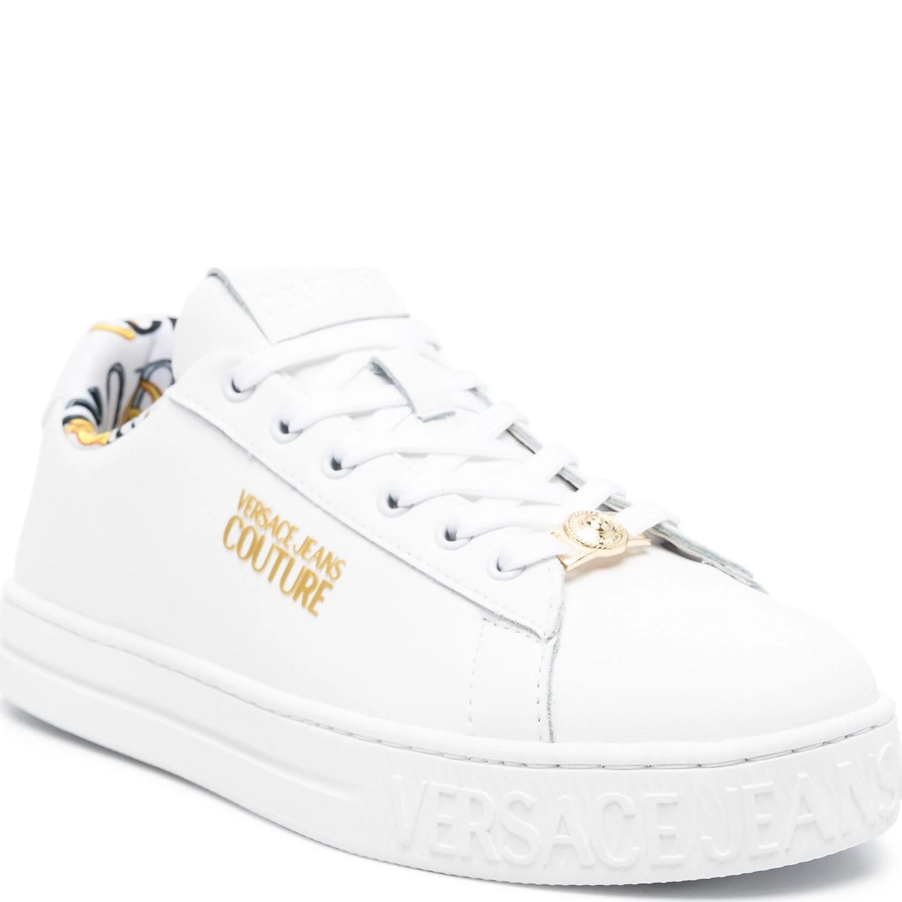 VERSACE JEANS CUTURE Sportbačiai moterims, Balta, Fondo Court Sneakers 1