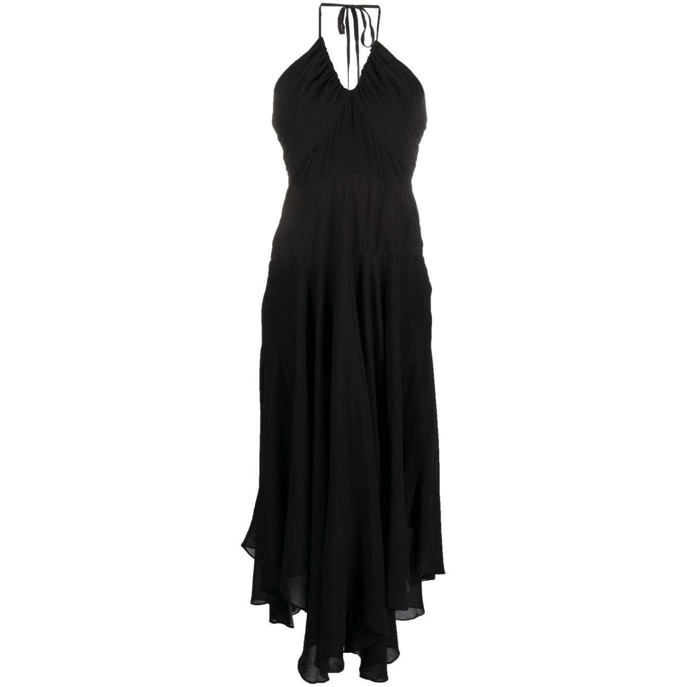 DKNY Midi suknelė moterims, Juoda, Crinkle rayon dress