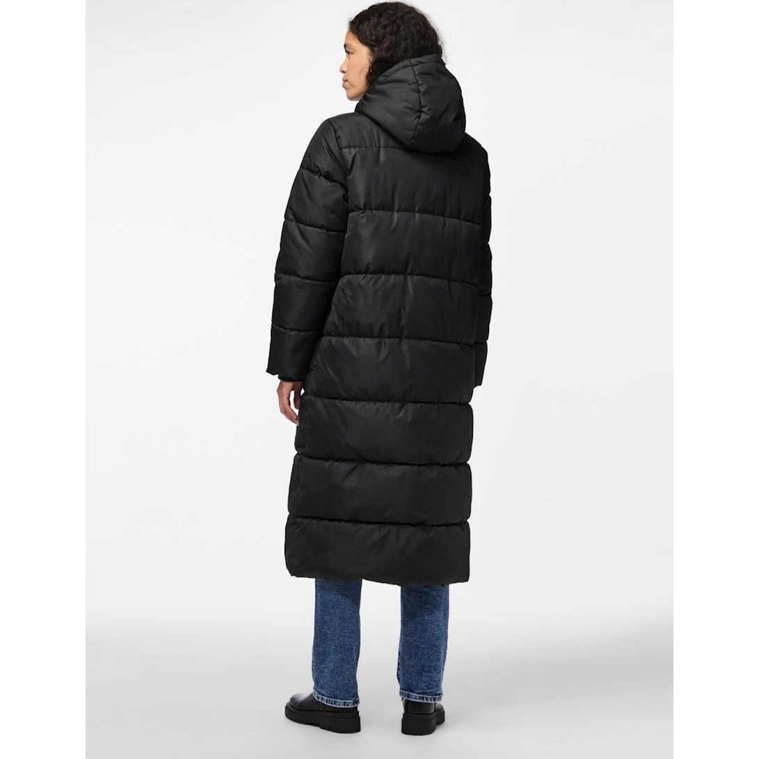 PIECES Pūkinis paltas moterims, Juoda, Maddie long puffer jacket 3