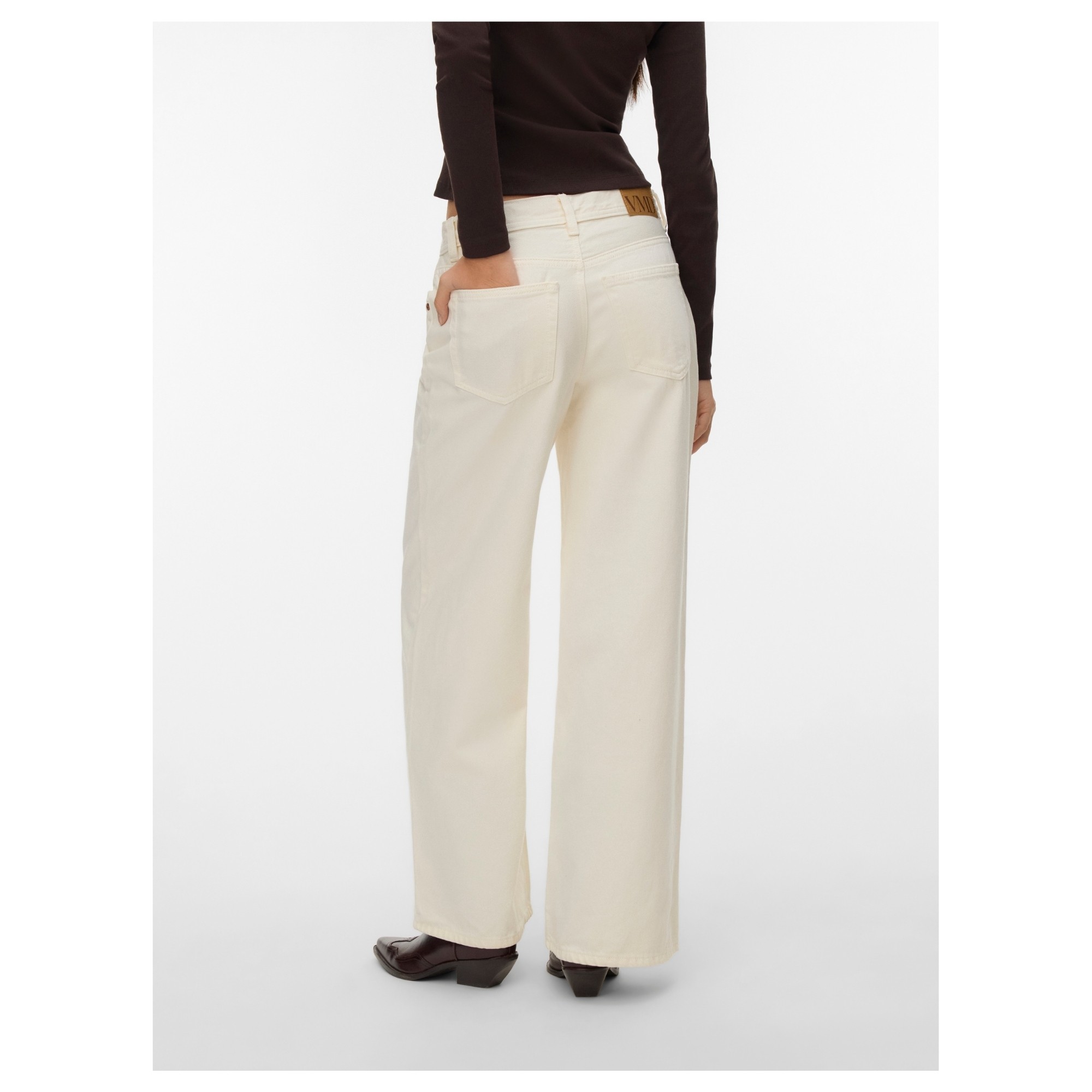 VERO MODA Platūs džinsai moterims, Balta, Lullu 2