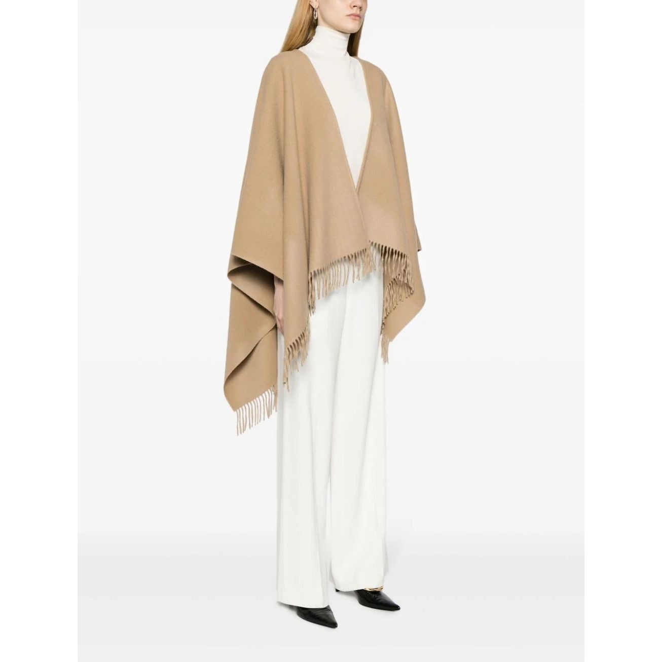 VINCE Pončas moterims, Ruda, Cashmere blend face solidcape 2